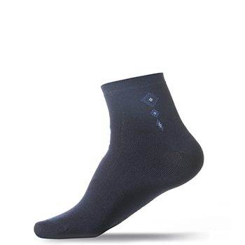 Navy Ankle Socks With Motif