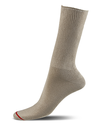 Diabetic Socks - Beige With Red