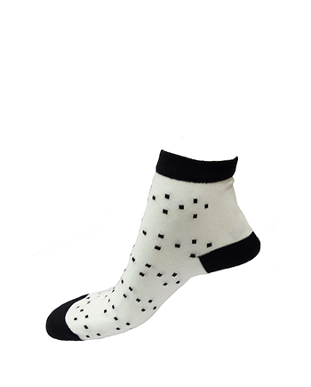 Half Square Band Ankle Socks Black